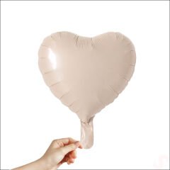 Kalp Folyo Balon, 45cm - Bej