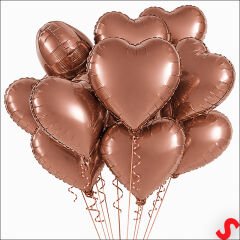 Kalp Folyo Balon, 45cm - Karamel