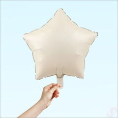 Yıldız Folyo Balon, 45cm - Krem