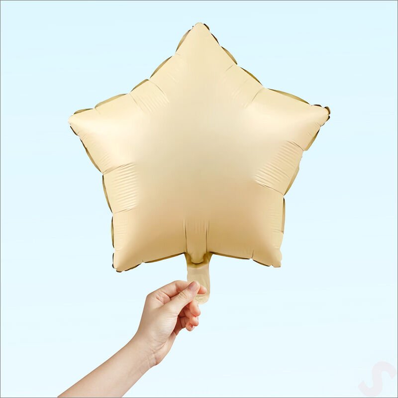 Yıldız Folyo Balon, 45cm - Bej
