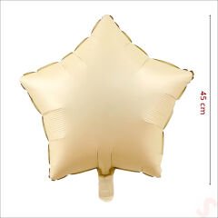 Yıldız Folyo Balon, 45cm - Bej