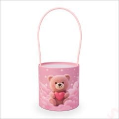 Hortum Saplı Ayıcık Kutu Büyük Boy - 16 cm
