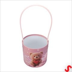 Hortum Saplı Ayıcık Kutu Büyük Boy - 16 cm