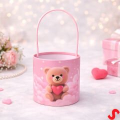 Hortum Saplı Ayıcık Kutu Büyük Boy - 16 cm