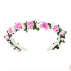 Çocuk Taç, Çiçekli - Pembe