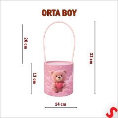 Hortum Saplı Ayıcık Kutu Orta Boy - 14 cm