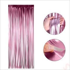 Kapı, Duvar ve Arka Fon Saçaklı Perde 1mt x 2mt - Pembe