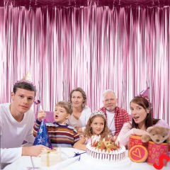 Kapı, Duvar ve Arka Fon Saçaklı Perde 1mt x 2mt - Pembe