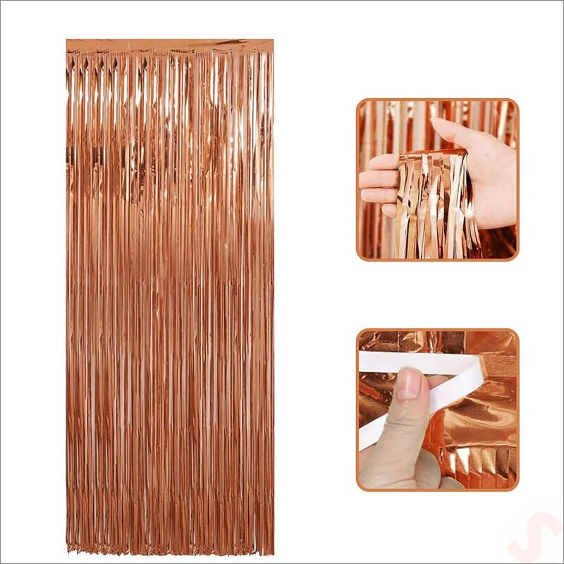 Kapı, Duvar ve Arka Fon Saçaklı Perde 1mt x 2mt - Rose Gold