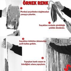 Kapı, Duvar ve Arka Fon Saçaklı Perde 1mt x 2mt - Rose Gold