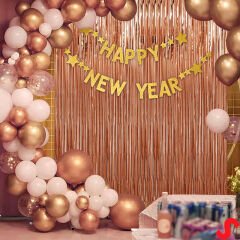 Kapı, Duvar ve Arka Fon Saçaklı Perde 1mt x 2mt - Rose Gold