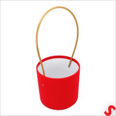 Hortum Saplı Kırmızı Kadife Kutu Büyük Boy - 16 cm