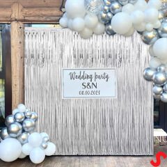 Kapı, Duvar ve Arka Fon Saçaklı Perde 1mt x 2mt - Gümüş