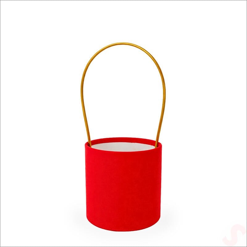 Hortum Saplı Kırmızı Kadife Kutu Küçük Boy - 12 cm