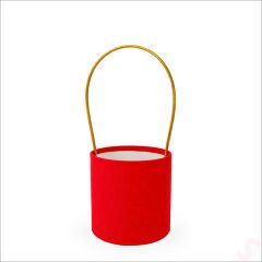 Hortum Saplı Kırmızı Kadife Kutu Küçük Boy - 12 cm
