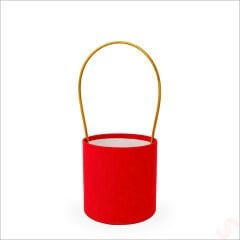 Hortum Saplı Kırmızı Kadife Kutu Küçük Boy - 12 cm