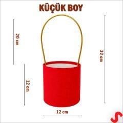 Hortum Saplı Kırmızı Kadife Kutu Küçük Boy - 12 cm