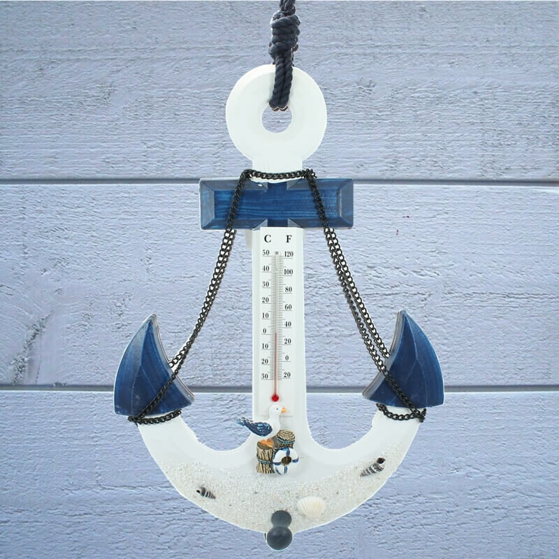 Marin Dekoratif Çapa, Termometreli, 37 cm