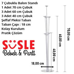 Balon Standlı, 7 Adet - Kız Mı ? & Erkek Mi ? Balon