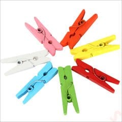 Dekoratif Ahşap SüS Mandalı, 3 cm x 25 Adet - Çok Renkli