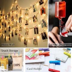 Dekoratif Ahşap SüS Mandalı, 3 cm x 25 Adet - Çok Renkli