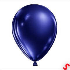 Metalik Parlak Balon, 30 cm x 10 Adet - Lacivert