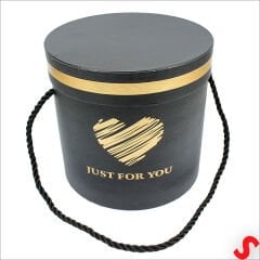 Just For You Silindir Hediye Kutusu 18,5 cm Büyük Boy – Siyah