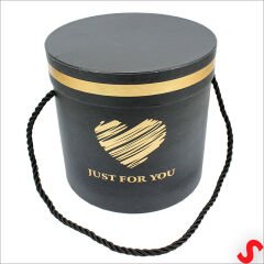 Just For You Silindir Hediye Kutusu 18,5 cm Büyük Boy – Siyah