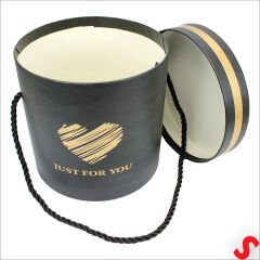 Just For You Silindir Hediye Kutusu 18,5 cm Büyük Boy – Siyah