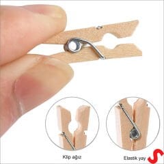 Dekoratif Ahşap SüS Mandalı, 3 cm x 25 Adet - Natürel