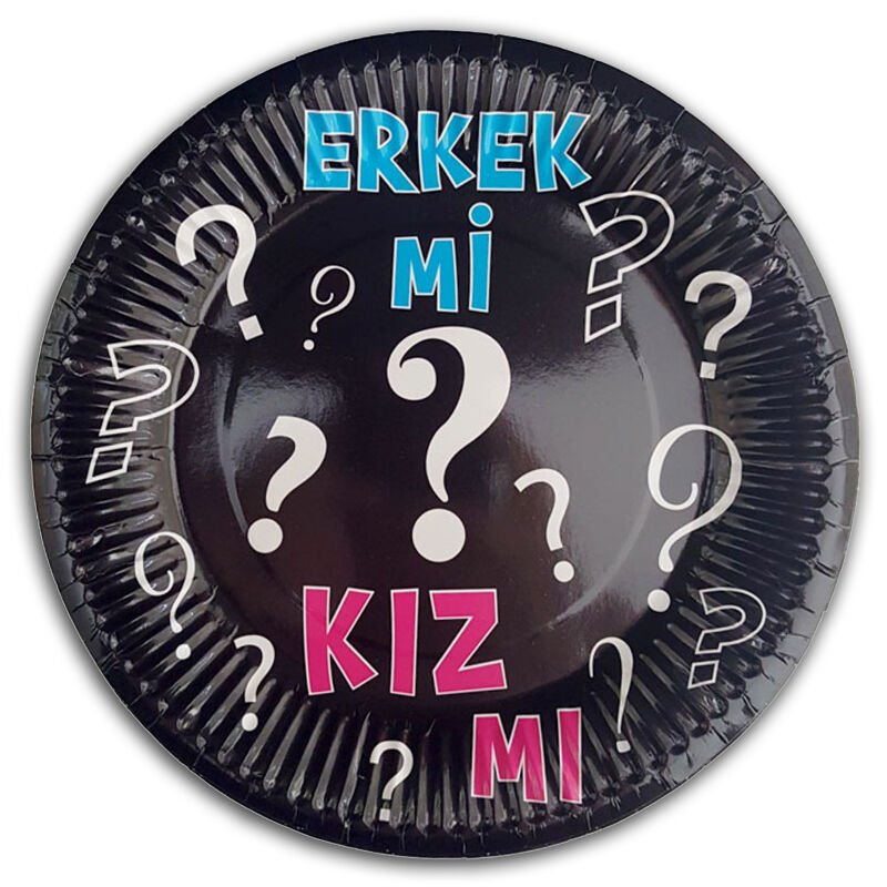 Cinsiyet Belirleme Partisi Karton Tabak - 23cm x 8 Adet