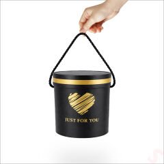 Just For You Silindir Hediye Kutusu 13 cm Küçük Boy – Siyah