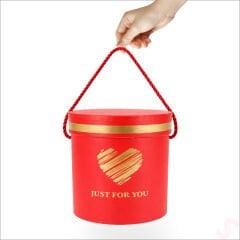 Just For You Silindir Hediye Kutusu 18,5 cm Büyük Boy – Kırmızı
