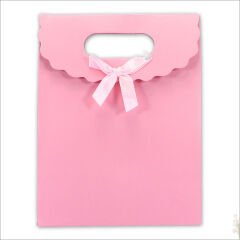 El Geçmeli Karton Çanta 16 x 12 x 6 cm, Pembe - 1 Adet