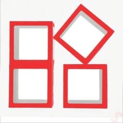 Şeffaf Balon Kutusu, 30cm x 4 Adetli Set - Kırmızı