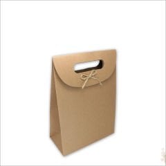 El Geçmeli Kraft Karton Çanta 16 x 12 x 6 cm - 1 Adet
