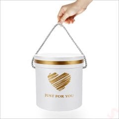 Just For You Silindir Hediye Kutusu 18,5 cm Büyük Boy – Beyaz