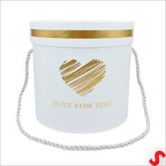 Just For You Silindir Hediye Kutusu 18,5 cm Büyük Boy – Beyaz