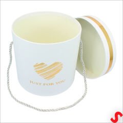 Just For You Silindir Hediye Kutusu 18,5 cm Büyük Boy – Beyaz