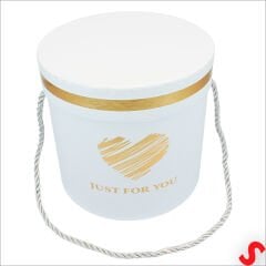 Just For You Silindir Hediye Kutusu 15,5 cm Orta Boy – Beyaz