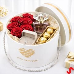 Just For You Silindir Hediye Kutusu 15,5 cm Orta Boy – Beyaz