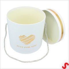 Just For You Silindir Hediye Kutusu 15,5 cm Orta Boy – Beyaz