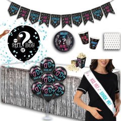 Erkek Bebek Cinsiyet Belirleme Lüks Parti Seti - 8 Kişilik x 48 Parça