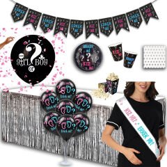 Kız Bebek Cinsiyet Belirleme Lüks Parti Seti - 8 Kişilik x 48 Parça