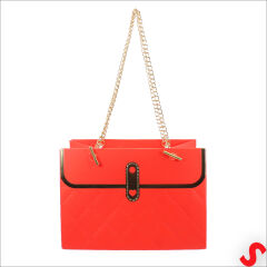 Zincir Askılı Karton Hediye Çantası 15×11×10 cm – Kırmızı