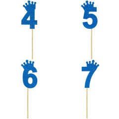 Eva Simli Rakam Pasta Süsü, 19cm x 7,5cm - 1 Adet Mavi 1