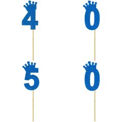 Eva Simli Rakam Pasta Süsü, 19cm x 7,5cm - 1 Adet Mavi 9