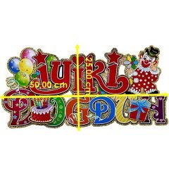 İyiki Doğdun Palyaçolu, 3 Boyutlu Kağıt Süs - 50,00 cm