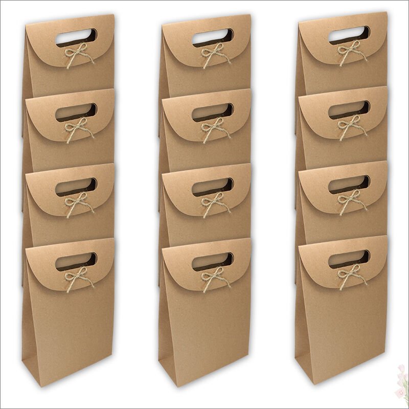 El Geçmeli Kraft Karton Çanta 38 x 27 x 15 cm - 12 Adet