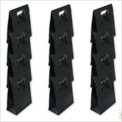 El Geçmeli Karton Çanta 38 x 27 x 15 cm, Siyah - 12 Adet